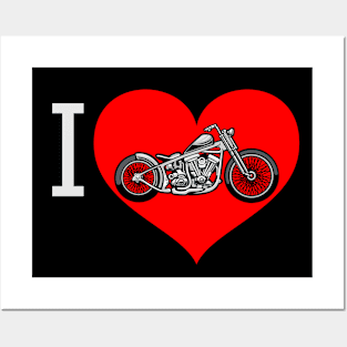 I Love Motorcycles Heart Racing Biker Motor Bike Valentines Day Motorcycle Valentine Posters and Art